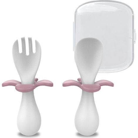 Cuillères et fourchettes pour bébés - fourchettes et cuillères élastiques anti-étouffement, adaptées aux bébés (1/5)