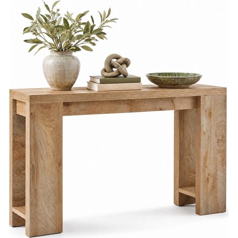 ELVMI Tavolo Consolle Lungo e Stretto in Legno, Finitura Effetto Venatura, per Ingresso, Soggiorno e Divano (1/5)
