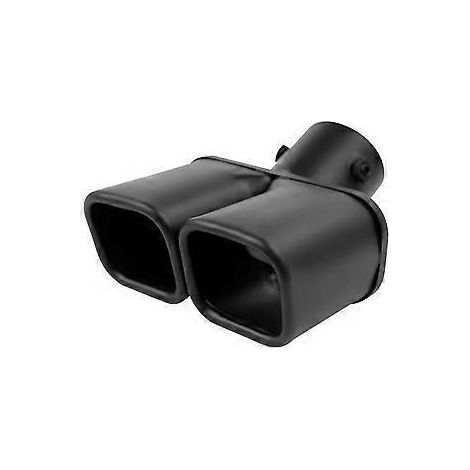 Embout d'échappement double sortie 63 mm en acier inoxydable noir, silencieux à double tuyau en T (1/5)