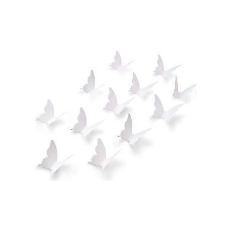 Stickers papillons 3D oniriques, décoration murale blanche durable pour une transformation créative de la maison dans les chambres de bébé, les crèches et les mariages (un ensemble de 80 mm)