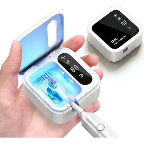 Stérilisateur Brosse à Dents UV Portable avec Fonction De Séchage, Stérilisateur Brosse a Dent UV Petit avec Écran LED Intelligent pour Domicile,Vacances,Voyage d'affaires (1/5)