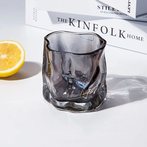 Verres à boire polyvalents, verres à vin, verres à eau, verres à jus, lot de 6 pièces, capacité 250 ml, couleur gris, pour la maison et la table (1/4)