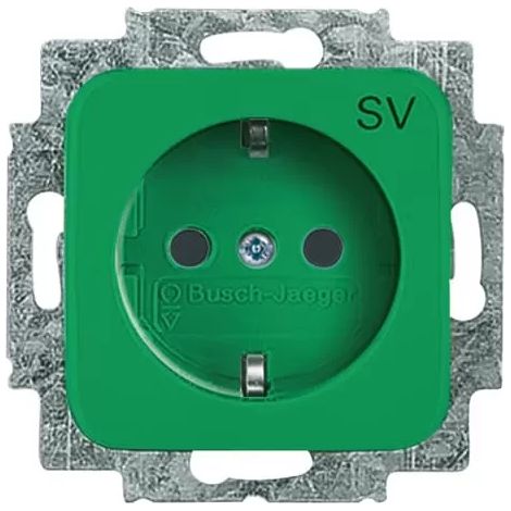 Busch-Jaeger SCHUKO Steckdosen-Einsatz grün RAL6032 20 EUC-13-212-103 (1/2)