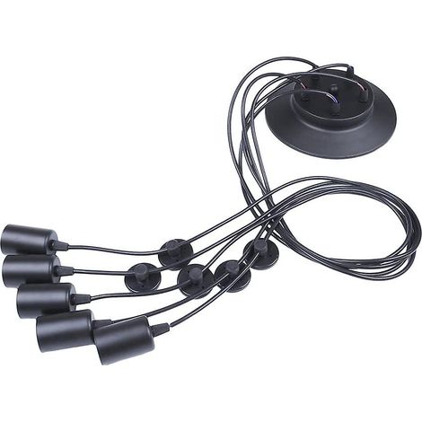 Suspension plafond métal design cage araignée filaire, luminaire décoratif noir, 40cm, pour salon chambre cuisine