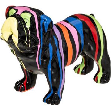 Atmosphera – Statuette déco chien peint 25cm – Plastique noir – Design élégant pour décoration intérieure – Finition effet peinture (1/3)