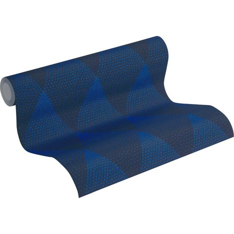 Papier peint losanges bleu marine Papier peint non-tissé moderne avec motif losanges bleu (1/5)
