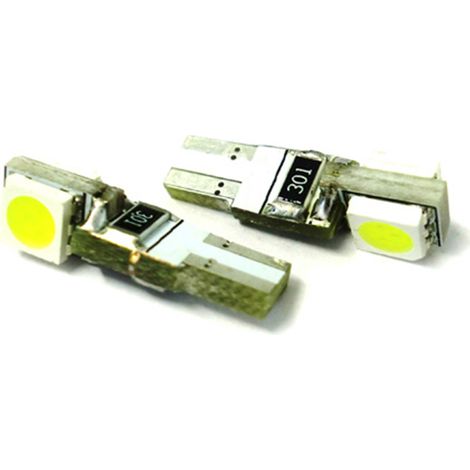 Lampadina Led T5 Canbus W1,2W 2 Smd 5050 Luci Cruscotto e Strumentazione 12V Bianco