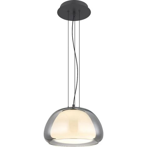 [NEUWERTIG] B-Ware Led Pendelleuchte Hängeleuchte Glas Rauchfarbe Led Dimmbar Fernbedienung 970