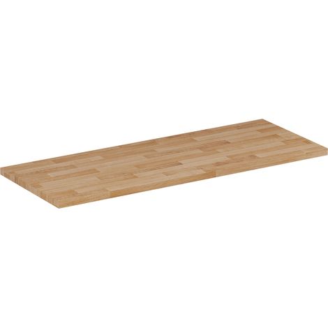 Furnidea - Plan de travail en bois chêne massif naturel 120 cm pour meuble de salle de bain (1/5)