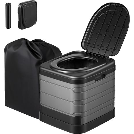 Mophorn Inodoro portátil plegable 460 x 425 x 425 mm, ideal para camping con capacidad de carga de 150 kg, incluye bolsa de transporte, perfecto para el hogar, viajes en caravana y automóvil (1/5)