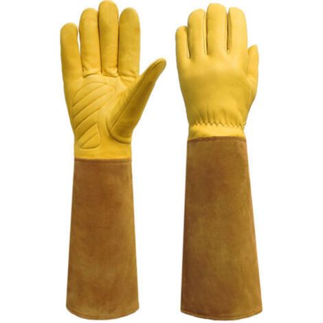 Protective gloves, gardening gloves, puncture and cut resistant - length 43, width 11.5 cm - brown (1/4)