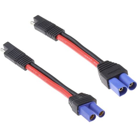 Allecto - Caricabatterie solare - Cavo di alimentazione - Spina SAE - Connettore EC5 - Cavo adattatore - Adatto per energia solare - Filo in silicone - Automotive - Ricarica batterie solari - 2x 10AWG (1/5)