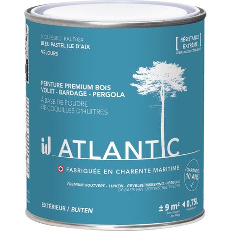 Peinture bois extérieurs - RAL 5024 Bleu pastel Ile d'Aix - 750ML - ATLANTIC (1/3)
