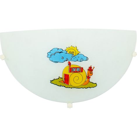 Plafonnier enfant blanc escargot Candellux E27 60W