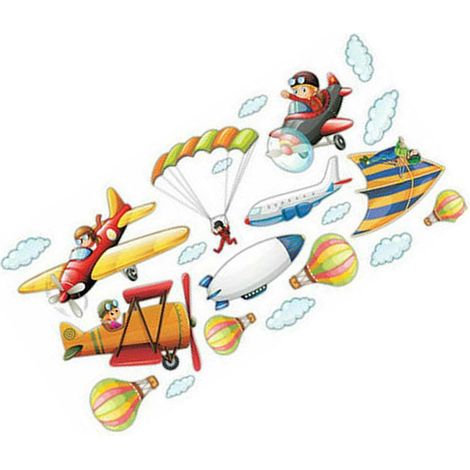 Decorations Airplane Creative Friendly Cartoon Decals Window Decor (1/5)