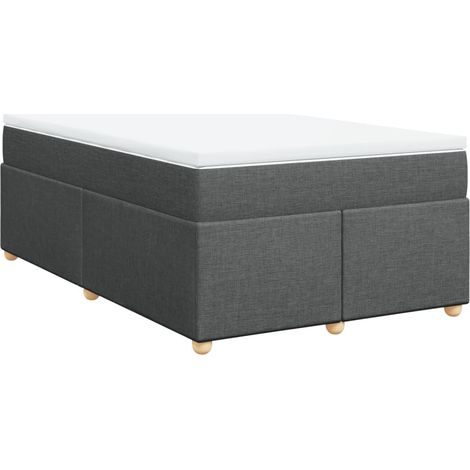 Maison Exclusive - Giroletto a Molle con Materasso Grigio Scuro 120x200 cm Tessuto