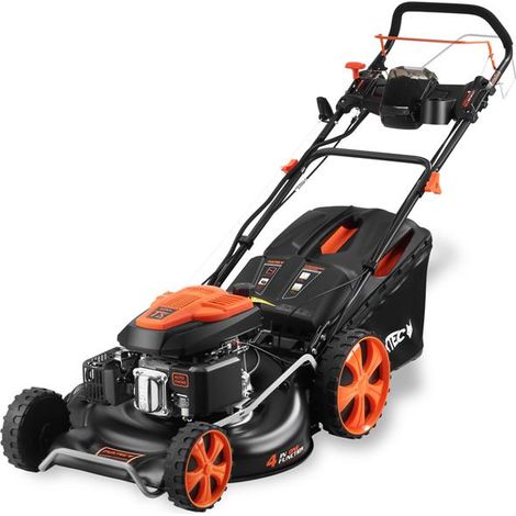 Tondeuse thermique autotractée démarrage électrique vitesse réglable 196cm3 53cm - FUXTEC FX-RM5396esPRO - 6CV 70L