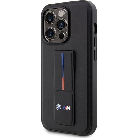 Custodia per iPhone 14 Pro con supporto BMW Grip e stampa a caldo (nera) (1/5)