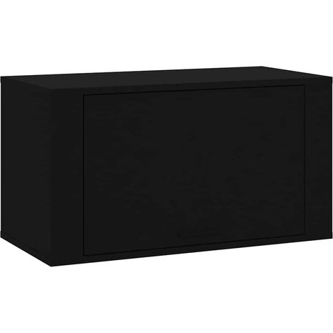Wand-Schuhschrank Schwarz 70x35x38 cm aus Ingenieurholz (1/5)