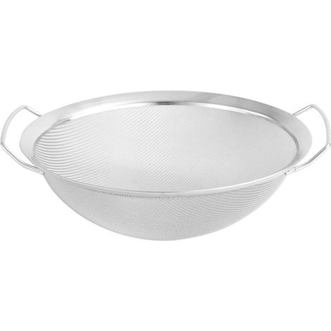 Passoire en acier inoxydable tamis à riz outil de rinçage multifonctionnel double poignée couleur argent pour la cuisine (1/5)
