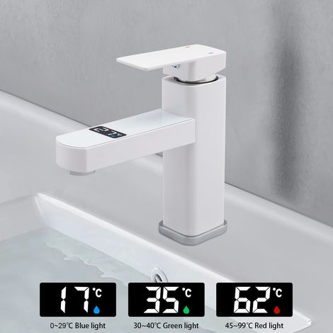 Waschtischarmatur Bad Wasserhahn Einhebel Mischbatterie Waschbecken Armatur LED (1/5)