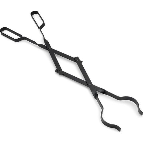 Pince à cheminée 66cm avec poignées À toute épreuve pince à feu Intérieur Poêle à bois Fer forgé pince pour feu De plein air Pince à bûches de bois pour Feu de camp Foyer Outils (1/5)