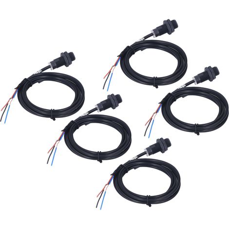 Lot de 5 capteurs à effet Hall NPN normalement ouverts, capteur de proximité à effet Hall de 10 mm, alimentation 5-30 V CC (1/5)