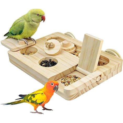 Rabbit Toy - Puzzle Fodding Toy for Birds - Wooden Food Finder Toy - Guinea Pig Accessory, Suitable for Hamsters, Birds and Other Small Animals (1/5)