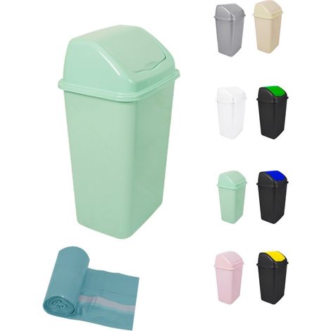 Cubo de Basura con Tapadera Basculante - 15L / 25L / 30L / 50L - Papelera Ideal para Cocina, Baño y Oficina