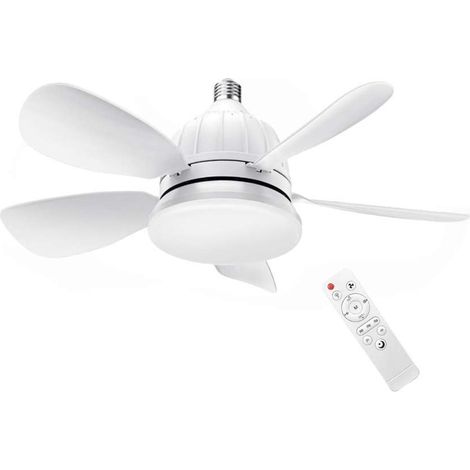 Ventilatore da soffitto 12W con luce LED e telecomando - Bianco - 45,8 cm (1/2)