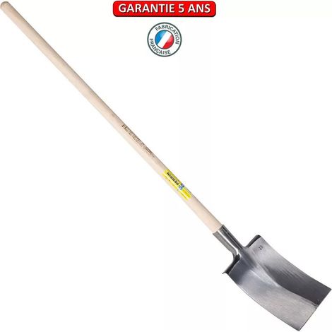 Polierter Bretagne-Spaten 30 mit gerader Schneide und Apfelgriff OUTILS PERRIN