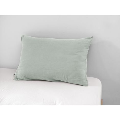 Taie d'oreiller "Gaïa" 60 x 60 cm & 50 x 70 cm "Gaze de Coton" - Gaïa Eucalyptus - 50 x 70 cm