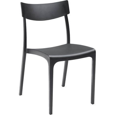 Dmora - Sedia da esterno Lupia, Seggiola da giardino, Seduta outdoor multiuso, Panchina da giardino, Made in Italy, 54x46 h80 cm, Antracite