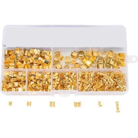 Kit de sertissage de 550 cosses annulaires en cuivre en forme de U - Connecteur de borne à sertir, boucle de sertissage, clip de câble (1/5)