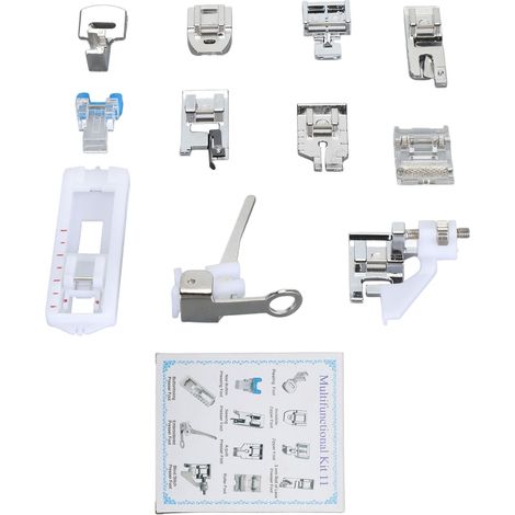 Lot de 12 Pieds Presseurs Machine à Coudre Compatible 505A Acier Inoxydable Zipper Ourlet Boutonnière (1/4)
