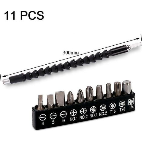 Rallonge de perceuse flexible 31 Adaptateur de douille rotatif Tige hexagonale Accessoire de perceuse à angle droit 105 Tournevis Embouts coudés à 90° [HK]-AquaForge (1/2)