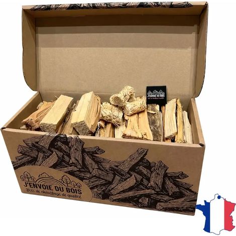 J'ENVOIE DU BOIS - Petit Bois d'Allumage - Joli Carton de 17 litres - Petit Bois Sec - Poêle, Insert Cheminée, Brasero, Barbecue, Four à Pizza - Allume-Feux - Résineux, Bois Durs (1/5)