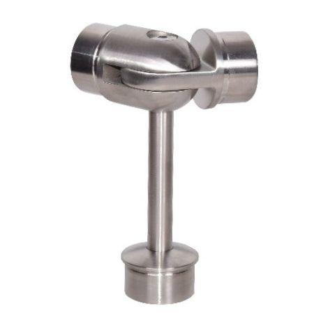 [QUALITE FRANCAISE] - Connecteur d'angle réglable en T pour tube Ø42.4 - Hauteur 123,4mm (sans manchon) Epaisseur 2mm - INOX 316