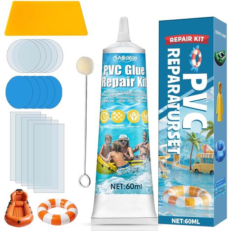 Kit Réparation Piscine, Réparation des Dommages Causés au PVC et au Vinyle (1/5)