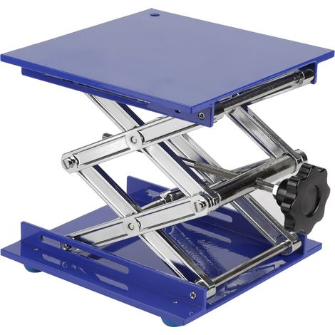 Support élévateur de laboratoire en alliage d'aluminium, crémaillère à ciseaux, plateforme 200x200x280 mm, support stable pour expériences (1/5)