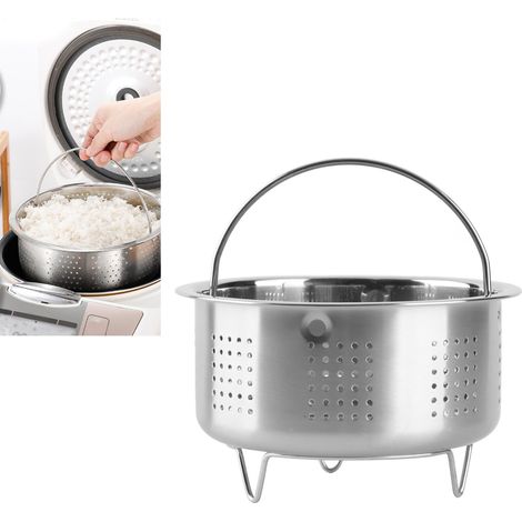 Panière de Cuisson Inox avec Manche pour Extraction de Sucre du Riz - 13.8cm/5.4in pour Autocuiseur, Étuve d'Œufs et Aliments Santé (1/5)