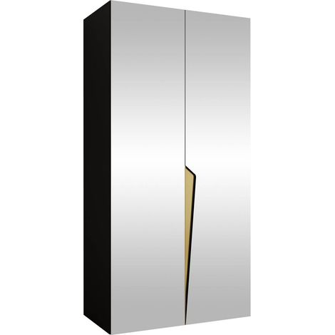 Armoire Hartford 613, Noir, 202x100x52cm, Portes d'armoire: Avec des charnières, Nombre d'étagères: 0 (1/5)