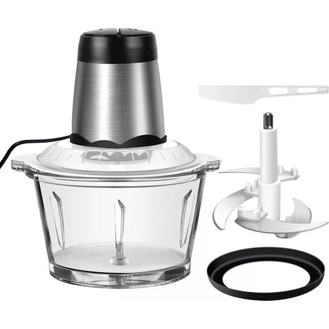 Hachoir électrique 300W – Bol en verre 1.6L – Lames en acier inoxydable pour coupe précise