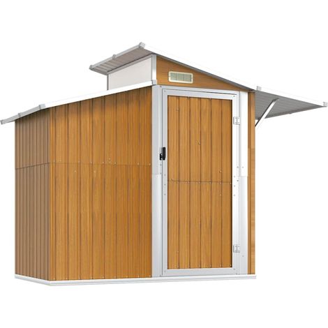Maison Exclusive - Capanno da Giardino Marrone 270x130x208,5 cm Acciaio Zincato (1/5)
