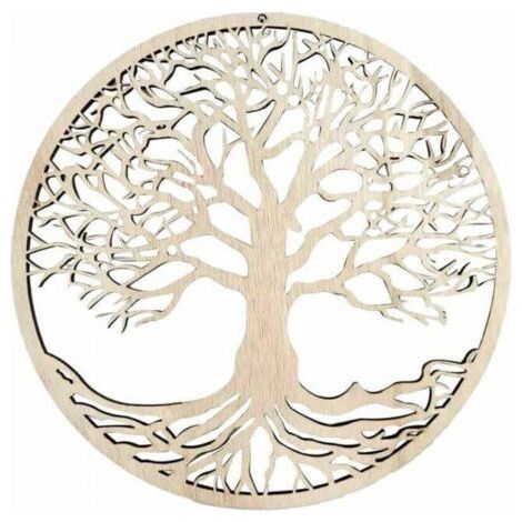 arbre de vie décoration murale en bois suspendu oeuvre décoration de la maison en bois arbre de vie pendentif décoration (1/5)