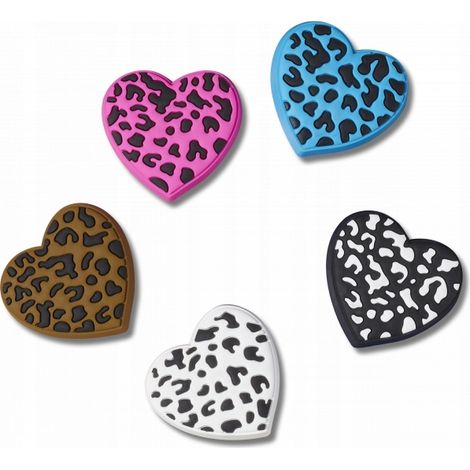 CROCS JIBBITZ NO SIZE Leopard Animal Print Herz 5er-Pack (1/5)