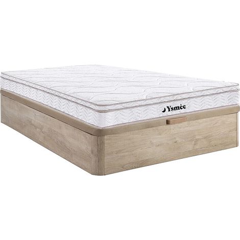 Set 160x200cm Rete vano Natur. chiaro + Mater. molle 3 zone con memory foam sp.20cm - WOLKENTANZ di YSMÉE (1/5)