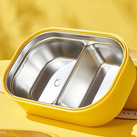 Yellow Duck Edelstahl-Isolier-Lunchbox / Bento-Box / Beheizbare Lunchbox / Tragbare Lunchbox fürs Büro (1/5)