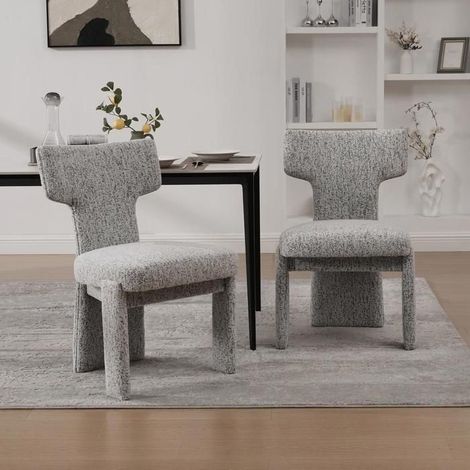 Fauteuil - KOMHTOM - Modèle chenille - sans accoudoirs - dossier incurvé - pieds bois d'hévéa (1/5)