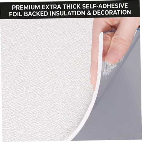 Rolle selbstklebende Deckenplatten, dicke, flexible Wandpaneele, wasserdichte, isolierende Wandverkleidung, weiß (32,81 Fuß x 19,69 Zoll)